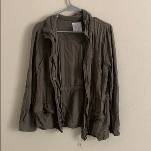 Army Green Zip Up Jacket